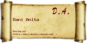 Dani Anita névjegykártya
